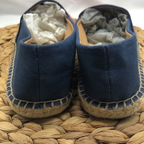 J. Crew Navy and Pink Cap Toe Rope Soled Canvas Espadrilles Size 9.5 - Picture 6 of 9